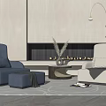 Modern Leisure Sofa Combination Single Sofa Corner Combination 3d model