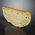 Artisan Bread Slice With Golden Crust And Airy Texture On Black Surface