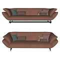 modern double sofa multiplayer sofa 3d model
