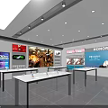 Honor Retail Store Interior With Display Counters And Mobile Phones On Show