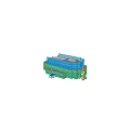 Construction Site With Green Scaffolding Blue Safety Netting Tower Crane And Temporary Office