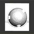 3D Architectural Dome Model Featuring Square Base Brick Texture And Small Door Design