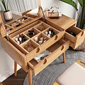Japanese Style Dressing Table Solid Wood Dressing Table 3d model