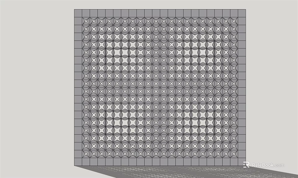 Elegant Modern Outdoor Pergola With Geometric Lattice Pattern And Gray Structure 3d model 