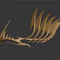 Ornate Gold Crown With Intricate Spiked Design And Detailed Carvings