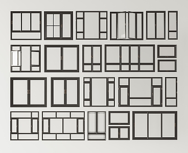 modern floor-to-ceiling windows 3d model