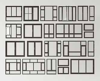 modern floor-to-ceiling windows 3d model