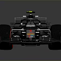 Black Formula 1 Race Car With Aerodynamic Design And Red Wheels