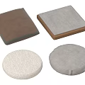 Different Style Ottoman Cushions with Square Round Shapes and Neutral Colors