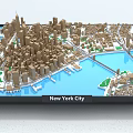 New York City Sand Table Model Showcasing Urban Buildings Rivers And Bridges