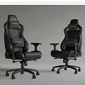 Modern Black High Back Office Chairs With Ergonomic Design And Rolling Wheels 3d model