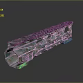 3D Rendered Tactical Weapon Part Featuring Camouflage Pattern And Metallic Structure