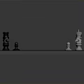 Classic Chess Set With Yellow And Purple Checkered Board And Silver Black Pieces