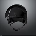 Durable Black Tactical Helmet With Reinforced Shell Ear Flaps And Adjustable Straps 3d model