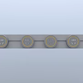 Gray Switch Panel With Four Outlets And Yellow Trim Design