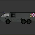 Green Military Truck With Blue Lights Multiple Wheels Number 21 And Checkered Emblem
