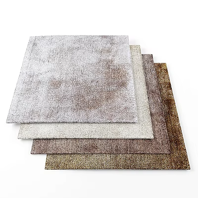 Stacked Square Rugs With Different Textures And Tones 3d model