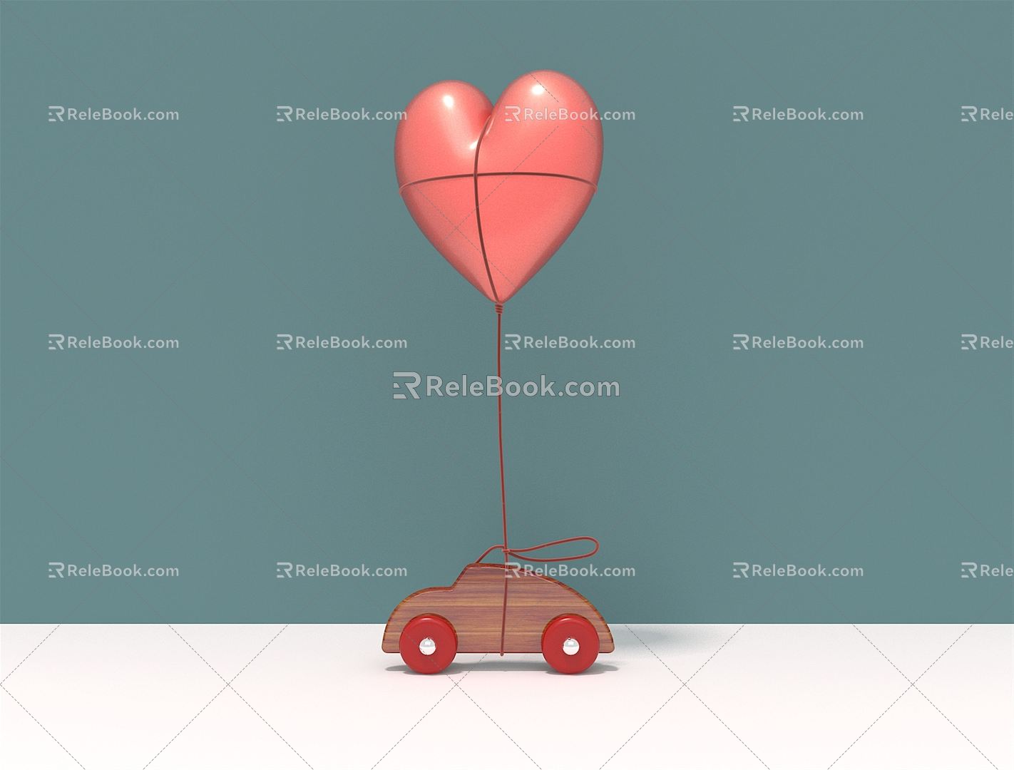 Modern toy car cartoon love car 3d model