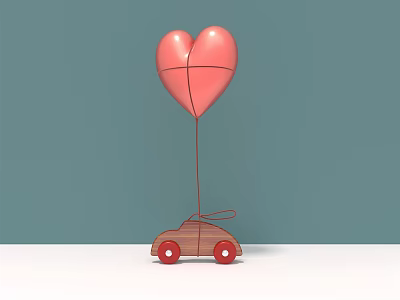 Modern toy cartoon love car 3d model