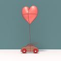 Modern toy car cartoon love car 3d model