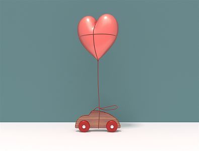 Modern toy cartoon love car 3d model