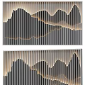 Modern 3D Wall Decor With Striped Pattern And Wavy Texture In Neutral Tones 3d model