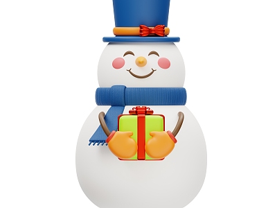 Snowman cartoon snowman Q version model