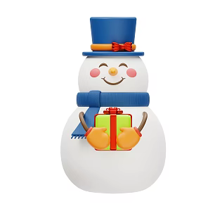 Snowman cartoon snowman Q version 3d model