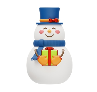 Snowman cartoon snowman Q version 3d model