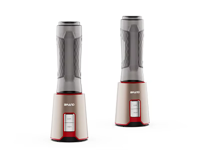 SAVYO Two Handheld Household Appliances Gray Beige with Red Accents and Control Buttons 3d model