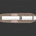 Vintage Water Transport Vessel With Multi Deck Chimney Lifebuoys And Wooden Details