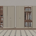 French Middle Style Wardrobe Changhong Glass 3d model