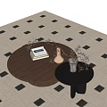 Middle ancient style tea table tea table ornaments 3d model
