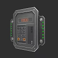 Electronic Control Panel with Metal Casing Numeric Keypad Display Screen and Green Indicator Lights
