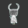 Cartoon Style Red Horned Game Character With Black Eyes And Cloak