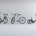 Three Stylish Bicycles With Modern Design And Various Frame Shapes