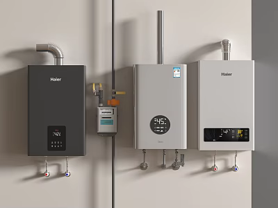 Water Heater Modern Gas Meter Gas Water Heater 3d model