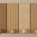 Woven Room Dividers With Various Textures And Decorative Balls Design