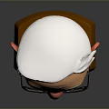 Cartoon Man With White Hair Mustache Wearing Glasses And Blue Apron On Base FLINNFAIR Sign