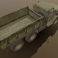 Old Green Rusty Vintage Truck With Weathered Body And Large Cargo Bed