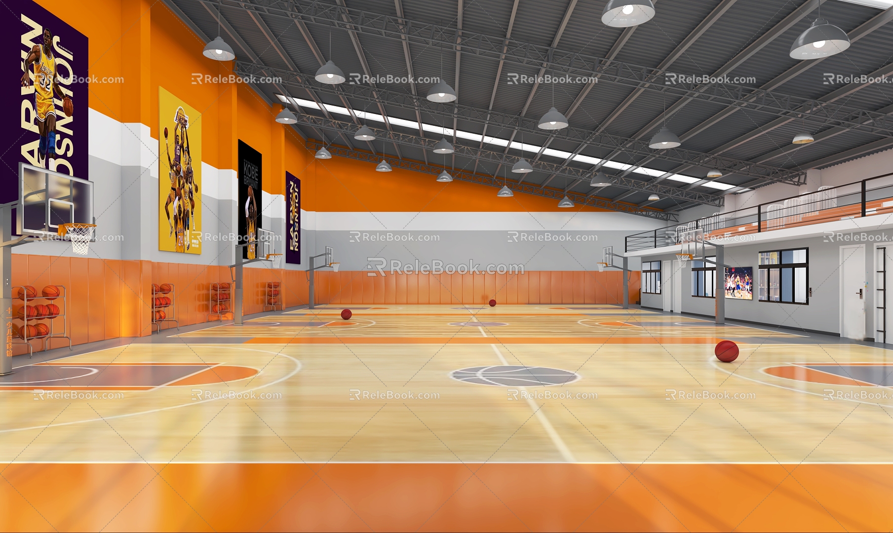 modern basketball hall 3d model