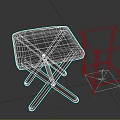 Black Leather Seat Wooden Cross Leg Stool With Wooden Top Metal Frame Side Table
