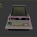 Commodore PET Vintage Electronic Device With Screen Display And Colorful Keypad Keyboard