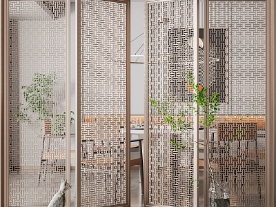 New Chinese Partition Metal Partition Screen 3d model