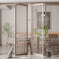 New Chinese Partition Metal Partition Screen 3d model