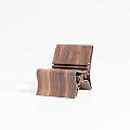 Modern Abstract Sofa With Walnut Wood Curved Design For Interior Decor 3d model