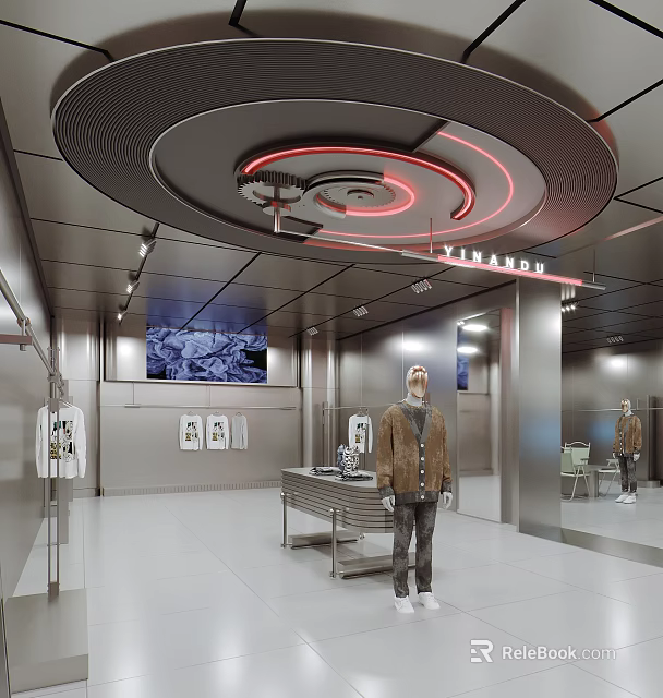 Art Installation In Modern Exhibition Space With Creative Lighting And Visual Design 3d model