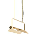 Sleek Modern Gold Geometric Pendant Light With Metal Frame Hanging Design