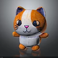 Cute Orange And White Cat Plush Toy With Big Eyes And Pink Nose