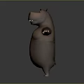 Cartoon Hippo 3D Character Model With Standing Pose And Open Arms 3d model